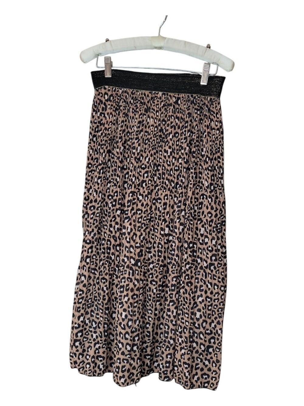 By Coco Made In Italy Animal Print Pleated Skirt L